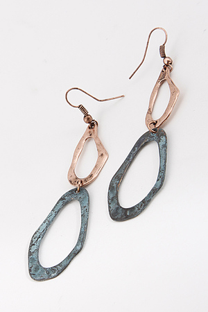 Trendy Hook Earrings With Double Tear Shaped Hoops 6BAI2